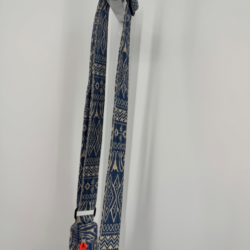 KAVU Sydney Satchel Crossbody Bag Blue Orange Tribal Geometric Canvas One Size - Picture 10 of 12